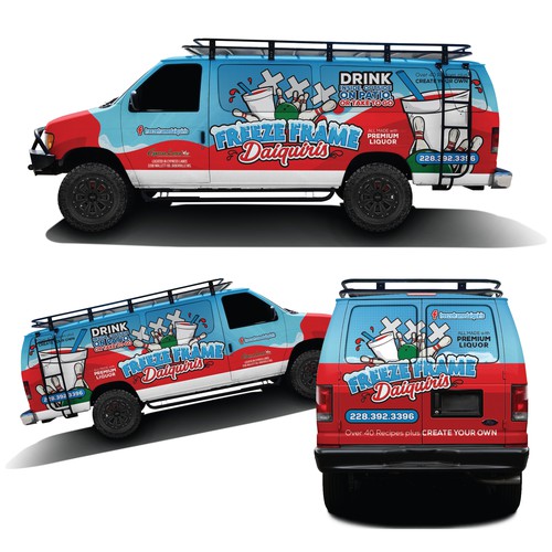 Drink design with the title 'Van Wrap for Daiquiri Business'