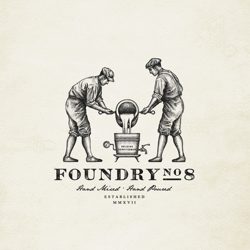 Rustic design with the title 'Logo design for FoundryNo.8'