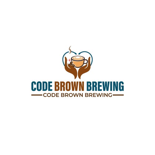 Bean logo with the title 'CODE BROWN BREWING || Logo Design'