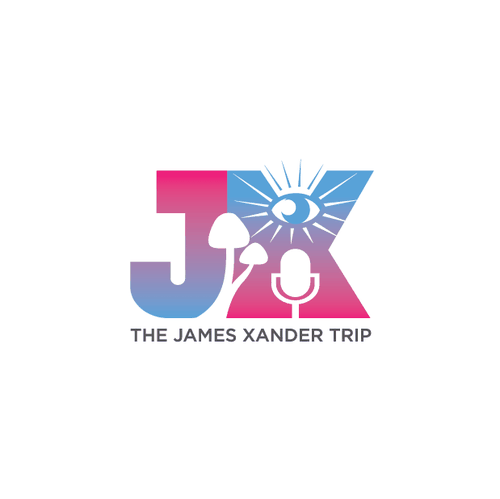 Microphone logo with the title 'Logo concept for The James Xander Trip'