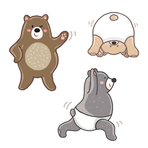 Kid design with the title 'yoga bear'