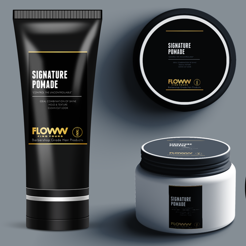 Sticker label with the title 'Cosmetic Packaging Design'