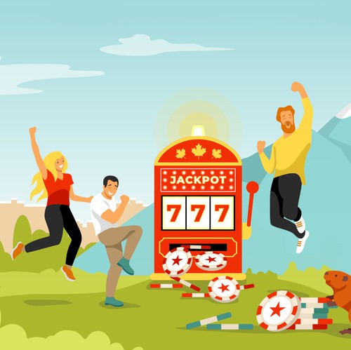 Money illustration with the title 'Illustration for Online Casino Canada Site'