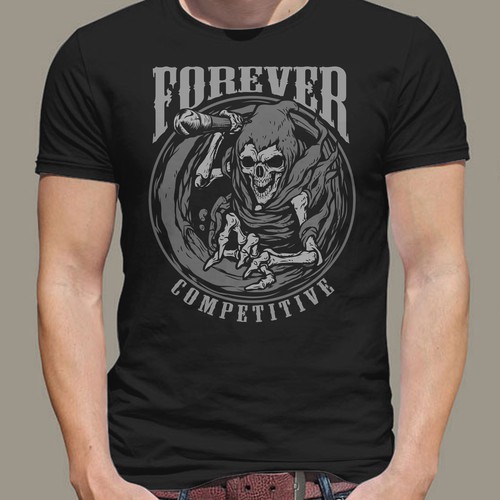 Skeleton t-shirt with the title 'Skeleton Javelin Thrower'