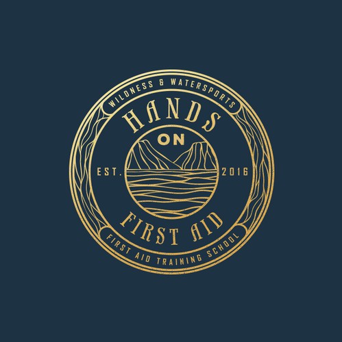Linear logo with the title 'Hands On First Aid'