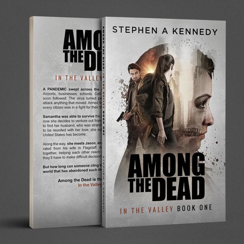Digital art book cover with the title '"Among the Dead" Book Cover Design'