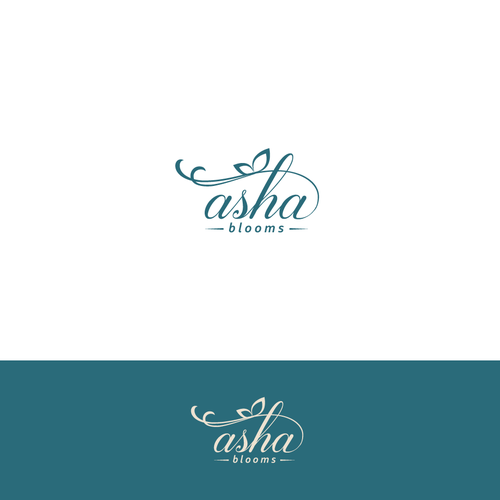 Ultrasound logo with the title 'Asha Blooms'