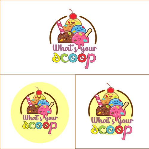 Ice cream shop design with the title 'Ice cream shop logo'