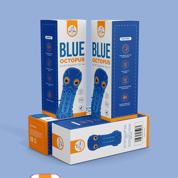 Playful packaging with the title 'Blue octopus'