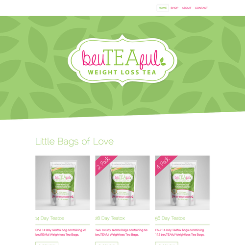 Jimdo design with the title 'BeuTEAful Web Layout'