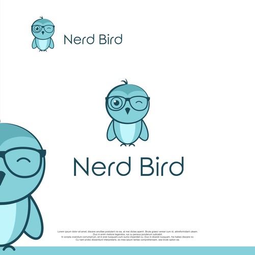 Apparel logo with the title 'A logo for Nerd Bird'