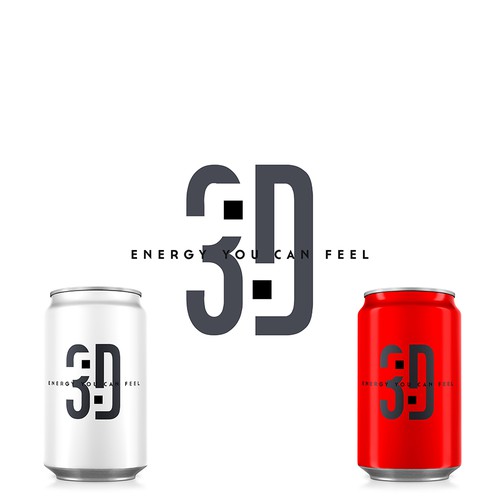 Energy drink logo with the title '3D Energy Drink'