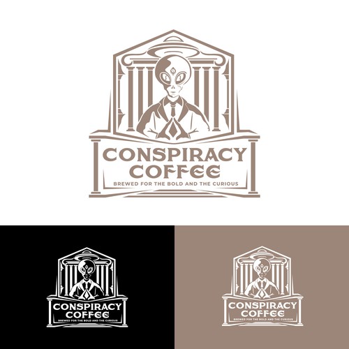 UFO design with the title 'Logo for Coffee'