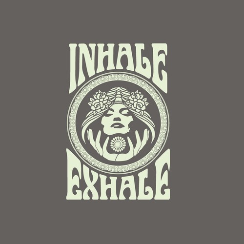 Trippy design with the title 'Inhale. Exhale. '