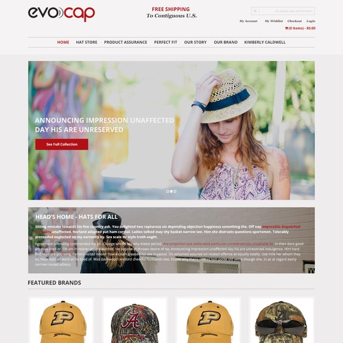 Fashion website with the title 'Design for eCommerce site'