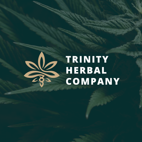 Cool weed logo with the title 'Trinity Herbal Company'