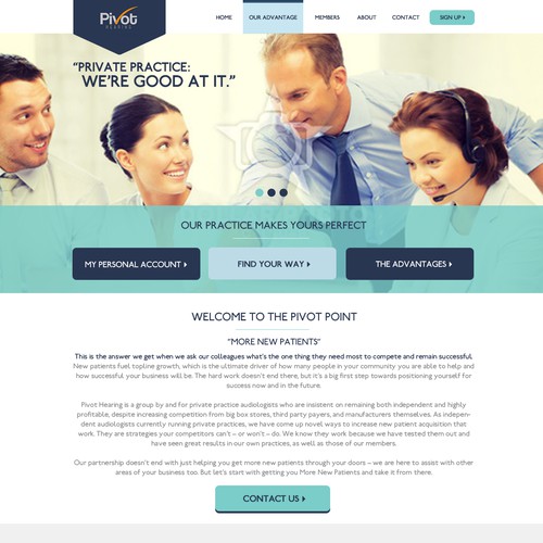 Service website with the title 'Pivot Hearing website'