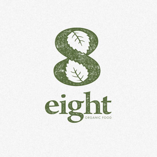 Number logo with the title 'eight - ORGANIC FOOD'