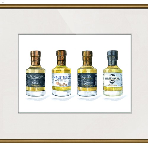 Wall design with the title 'Watercolor illustration for cosmetic product'