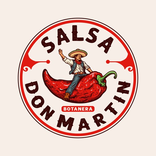 Design with the title 'logo para una nueva marca de salsa botanera que dominará el mercado mexicano!'
