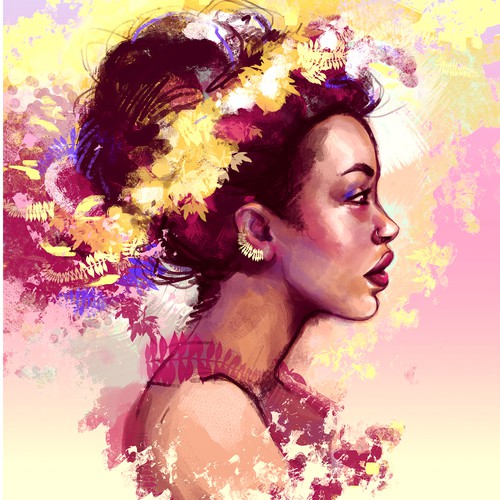 Beautiful design with the title 'Goddess feminine portrait'