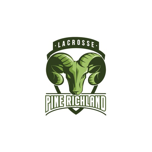 Ram logo with the title 'Pine Richland Lacrosse - Logo Design'
