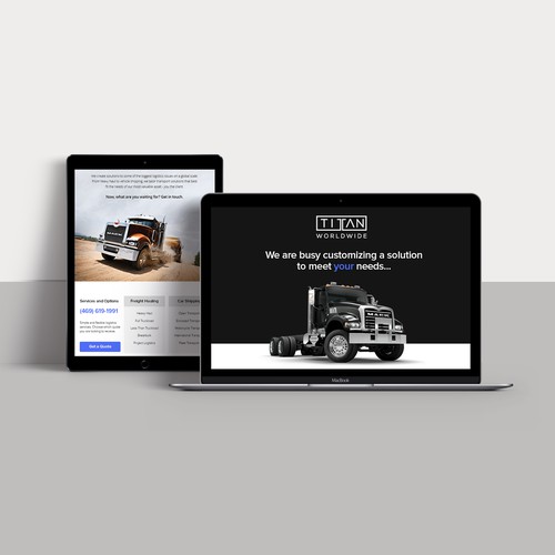 Logistics design with the title 'Custom Email Template For Titan'