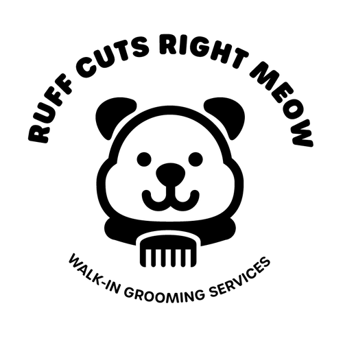 Kawaii logo with the title 'Grooming Pet Salon Service'