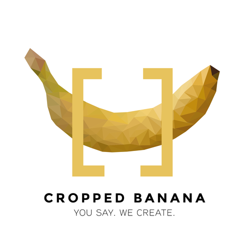 Low poly logo with the title 'Cropped Banana'