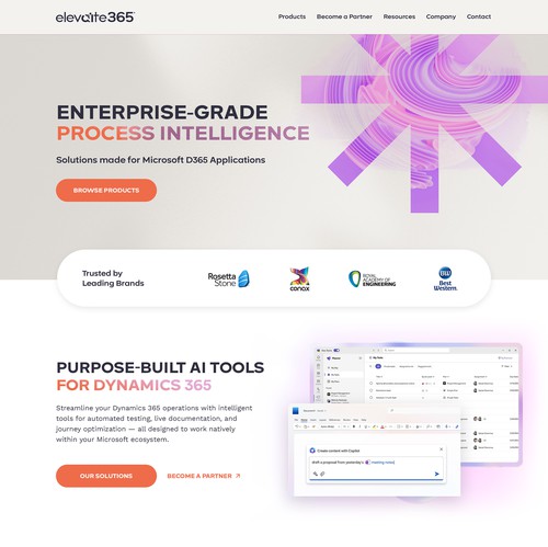 Software website with the title 'Bold design for Software company'