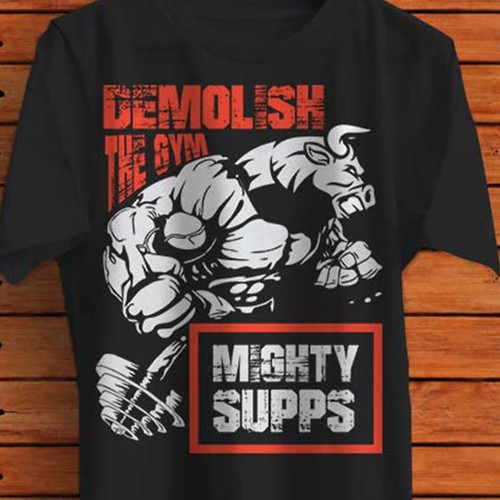 Health t-shirt with the title 'Demolish The Gym'