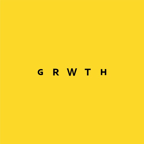 Yellow logo with the title 'Logo Design for Fashion-Label Grwth'
