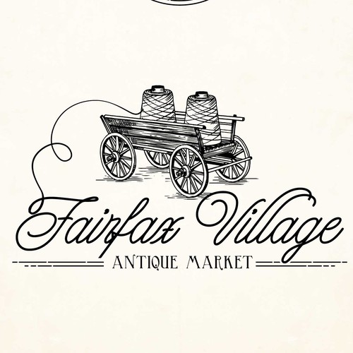 Engraving logo with the title 'Fairfax Village Antique Market'