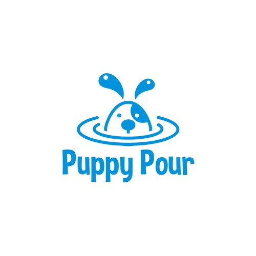 Single-color logo with the title 'Simple & Fun Logo for Dog Water Bottle '