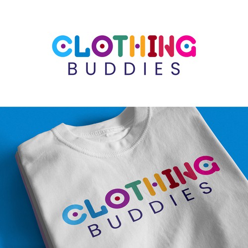 Clothing line logo with the title 'Clothing Buddies T-shirt logo design.'