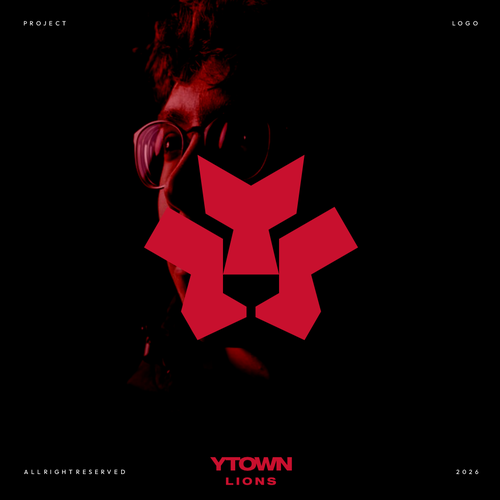 Geometric design with the title 'Bold logo lion for Youth hockey organization'