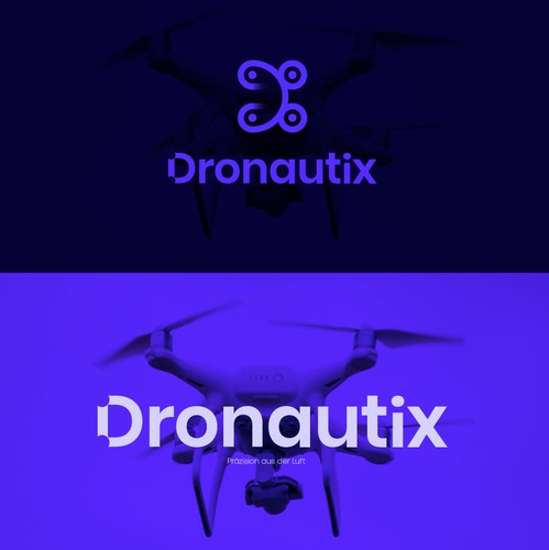 Futuristic brand with the title 'Logo design for "Dronautix"'