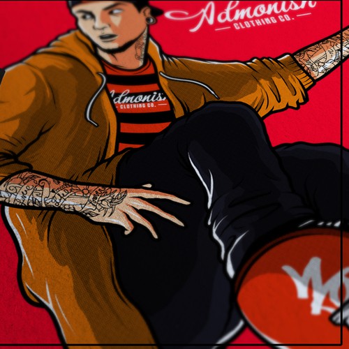 Skateboard t-shirt with the title 'SKATE'