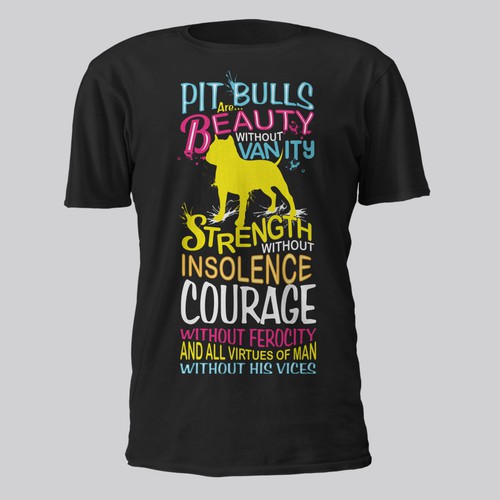Beautiful t-shirt with the title 'Pit Bulls'