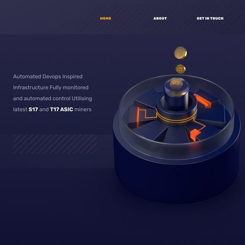 Bitcoin website with the title 'Bitcoin Mining Startup Website'