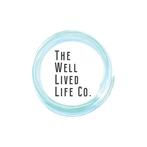 Watercolor brand with the title 'The Well Lived Life Co. logo submision'