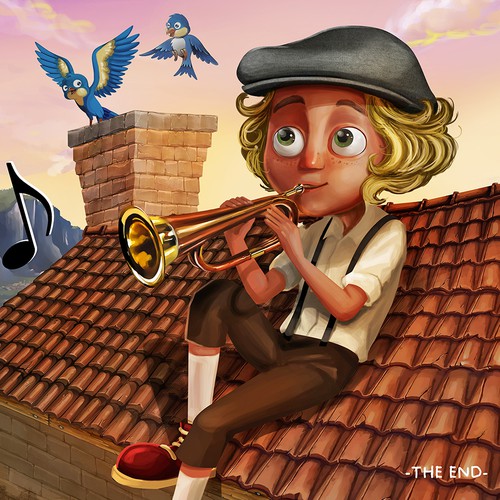 Children's book artwork with the title 'Children Book Illustration'