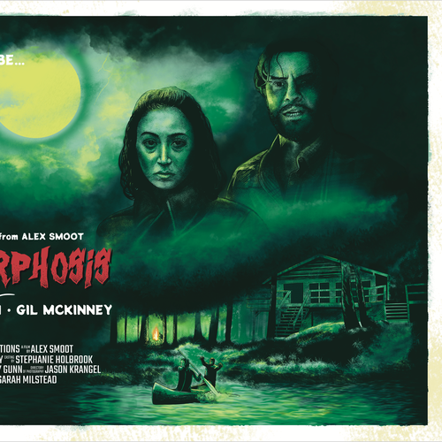Horror artwork with the title 'Horor Film Vintage Poster Design'