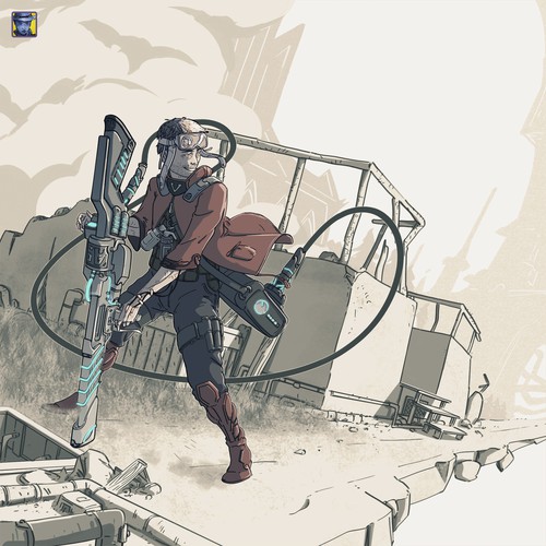 Conceptual artwork with the title 'Sidekick Character Concept'