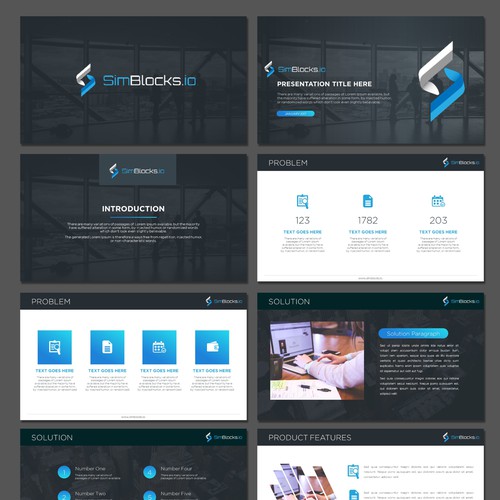 Slide design with the title 'Presentation for Simblock'