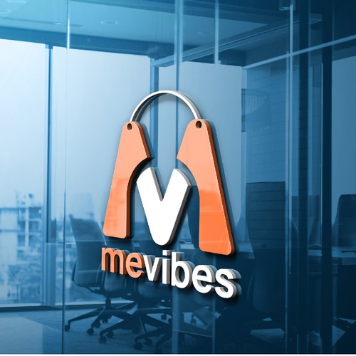 Online store logo with the title 'Iconic fun and playful logo for MeVibes online store'