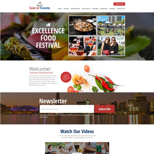 Event website with the title 'Web Design for an Food Event'