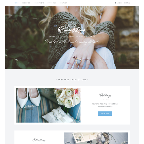 Beauty website with the title 'BlueLily'