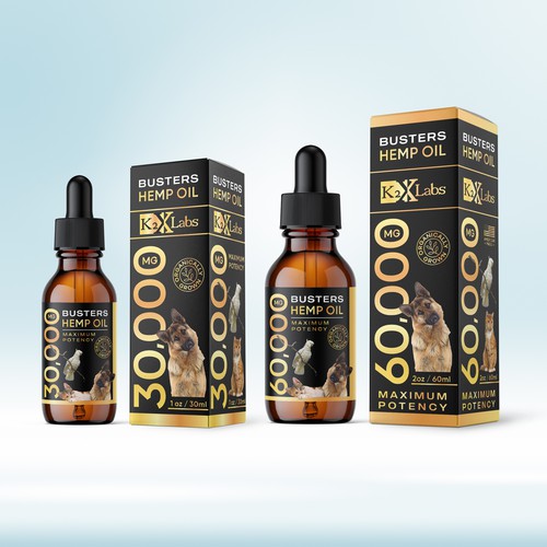 Weed design with the title 'Hemp oil label and packaging design'