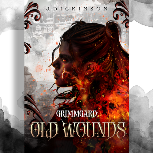 Dark fantasy book cover with the title 'Old Wounds Dark Fantasy book cover'